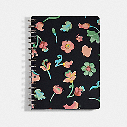 COACH Spiral Notebook With Dreamy Land Floral Print - NAVY - C9698