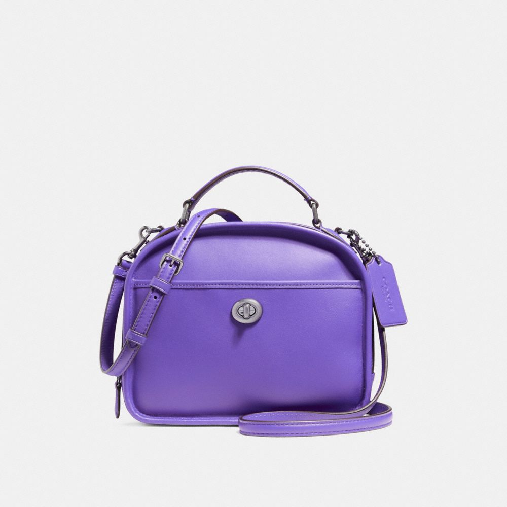 LUNCH PAIL IN RETRO SMOOTH CALF LEATHER - COACH f11785 - ANTIQUE  NICKEL/PURPLE
