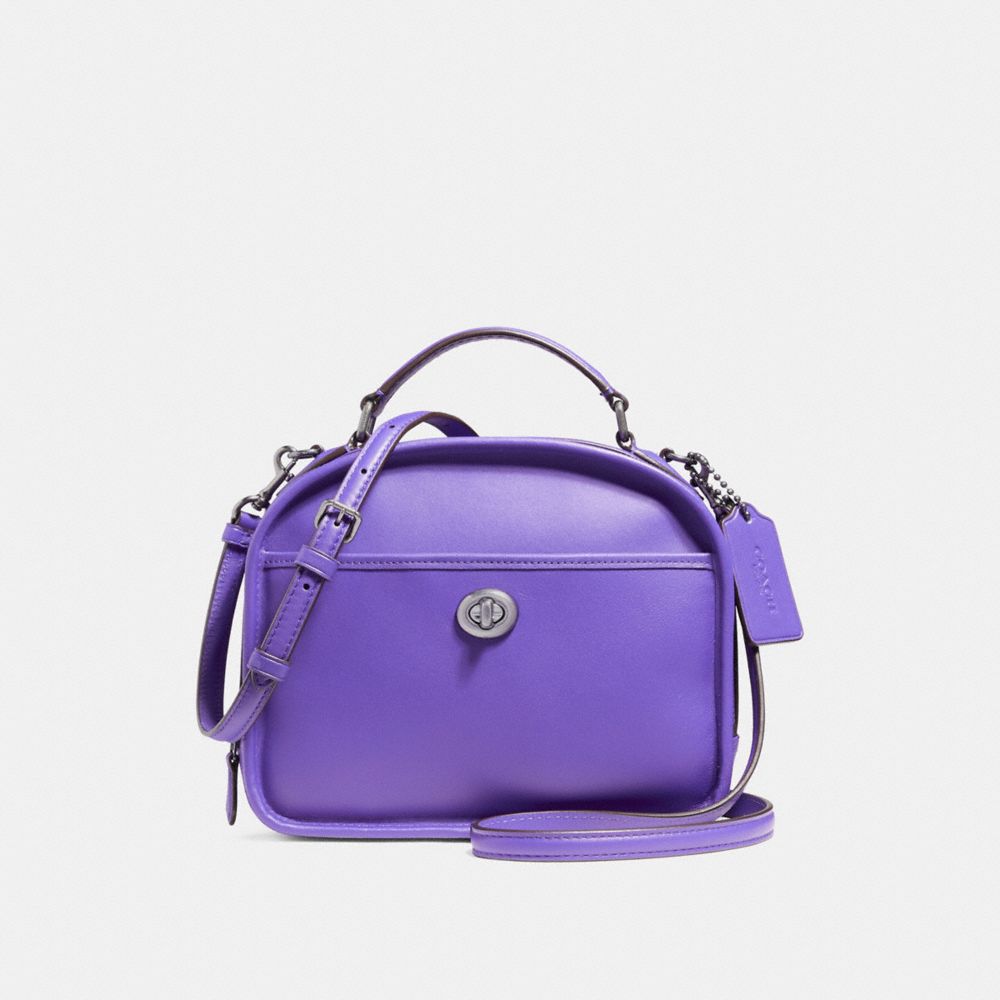 COACH LUNCH PAIL IN RETRO SMOOTH CALF LEATHER - ANTIQUE NICKEL/PURPLE - F11785