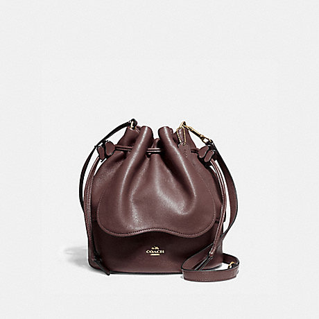COACH PETAL BAG 22 IN PEBBLE LEATHER - LIGHT GOLD/OXBLOOD 1 - f11807