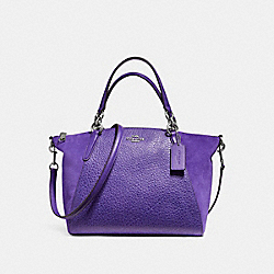 SMALL KELSEY SATCHEL IN MIXED MATERIALS - COACH f11832 -  SILVER/PURPLE