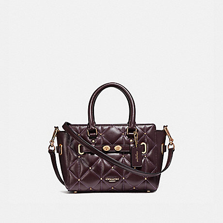 COACH MINI BLAKE CARRYALL WITH QUILTING - LIGHT GOLD/OXBLOOD 1 - f11922