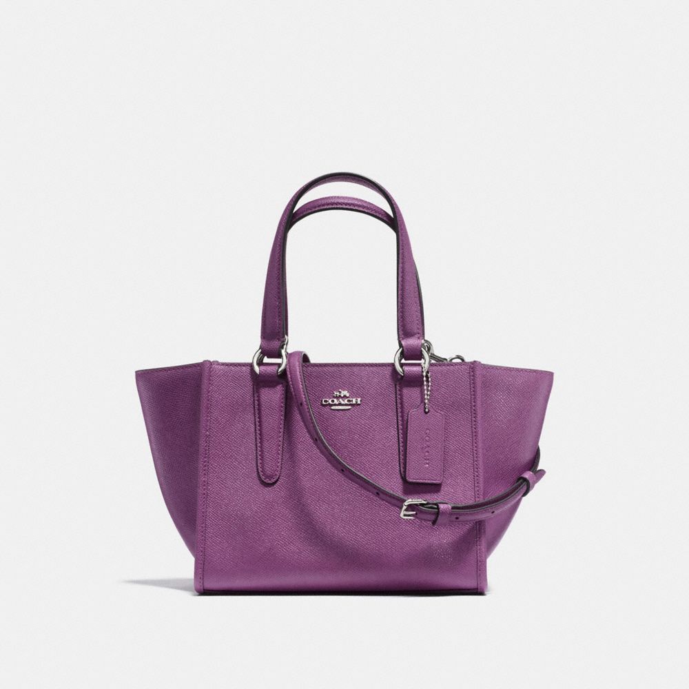 CROSBY CARRYALL 21 IN CROSSGRAIN LEATHER - COACH f11925 -  SILVER/MAUVE