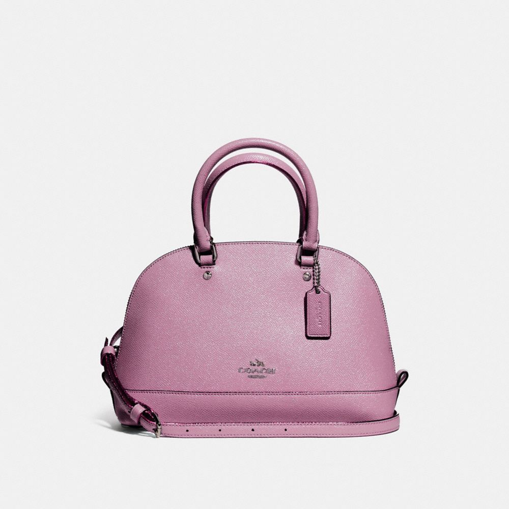 COACH MINI SIERRA SATCHEL IN GLITTER CROSSGRAIN LEATHER - SILVER/LILAC - F11927