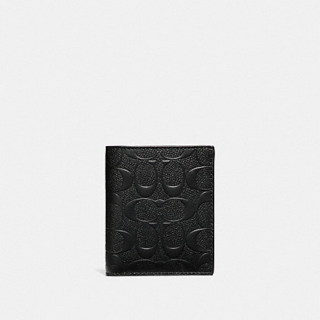 COACH SLIM WALLET IN SIGNATURE LEATHER - BLACK - F11970