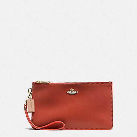 COACH CROSBY CLUTCH IN NATURAL REFINED LEATHER WITH PYTHON EMBOSSED LEATHER TRIM - IMITATION GOLD/TERRACOTTA MULTI - f12074