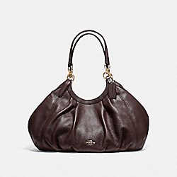 COACH LILY SHOULDER BAG IN REFINED NATURAL PEBBLE LEATHER - LIGHT GOLD/OXBLOOD 1 - F12155