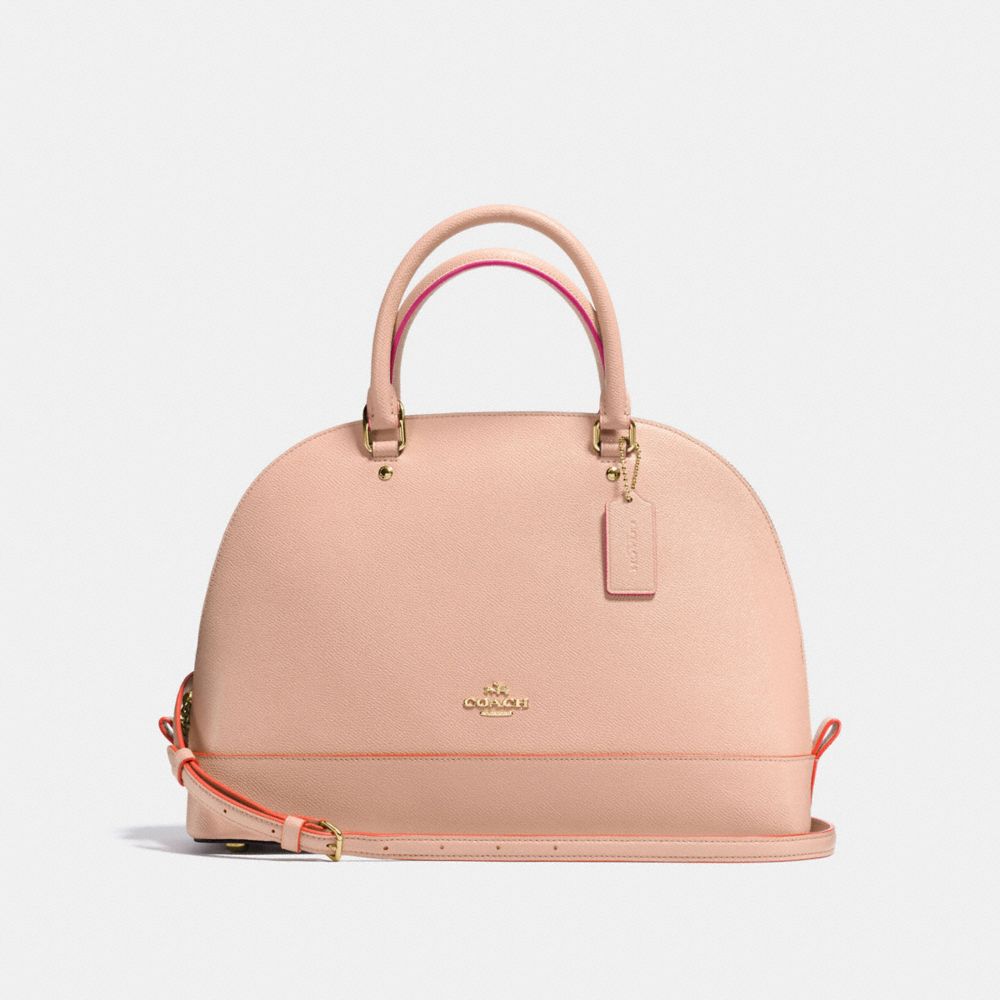 SIERRA SATCHEL IN CROSSGRAIN LEATHER WITH MULTI EDGEPAINT - COACH f13000 - IMITATION GOLD/NUDE PINK MULTI