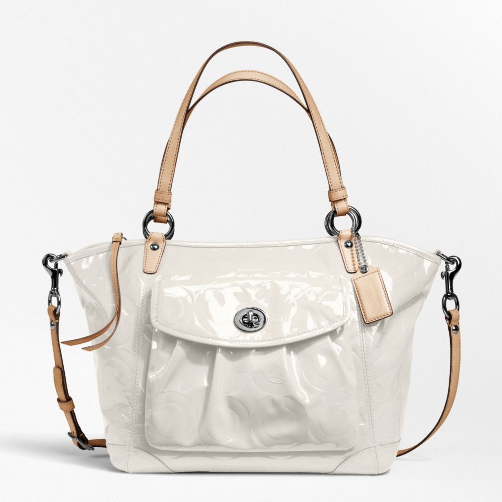 COACH EMBOSSED OP ART PATENT LEAH TOTE - ONE COLOR - F13178