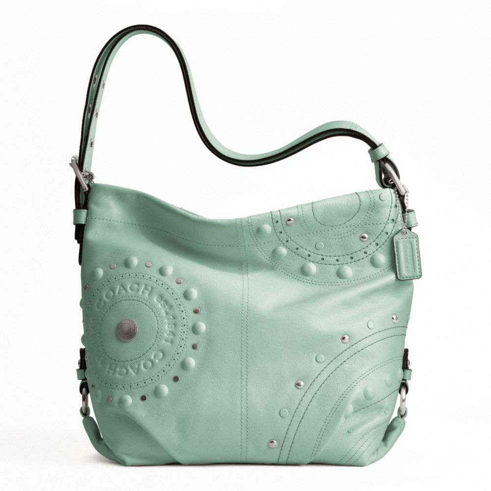 LEATHER STUDDED APPLIQUE DUFFLE