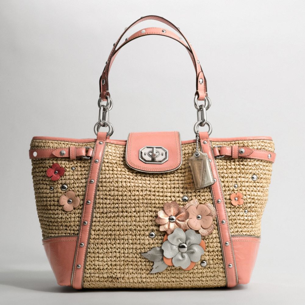 FLORAL EMBELLISHED STRAW NATALIE TOTE