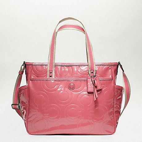 COACH BABY BAG PATENT TOTE - SILVER/ROSE - f16977