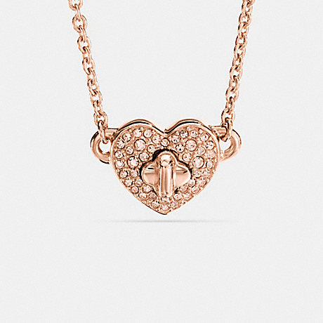 COACH TWINKLING HEART NECKLACE - ROSEGOLD - f17101