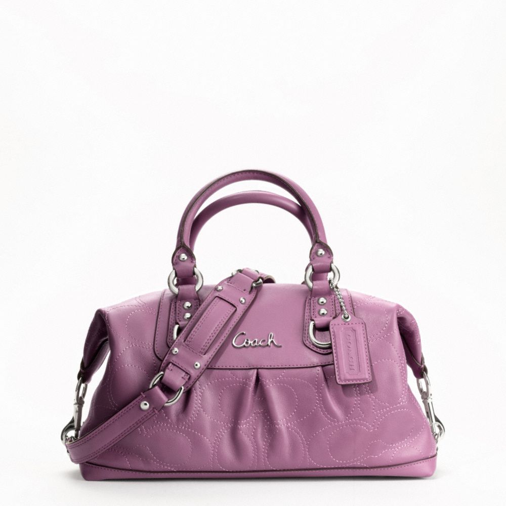 ASHLEY STITCHED LEATHER SATCHEL