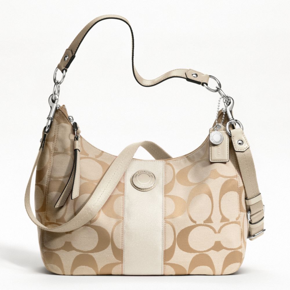 SIGNATURE STRIPE CONVERTIBLE HOBO