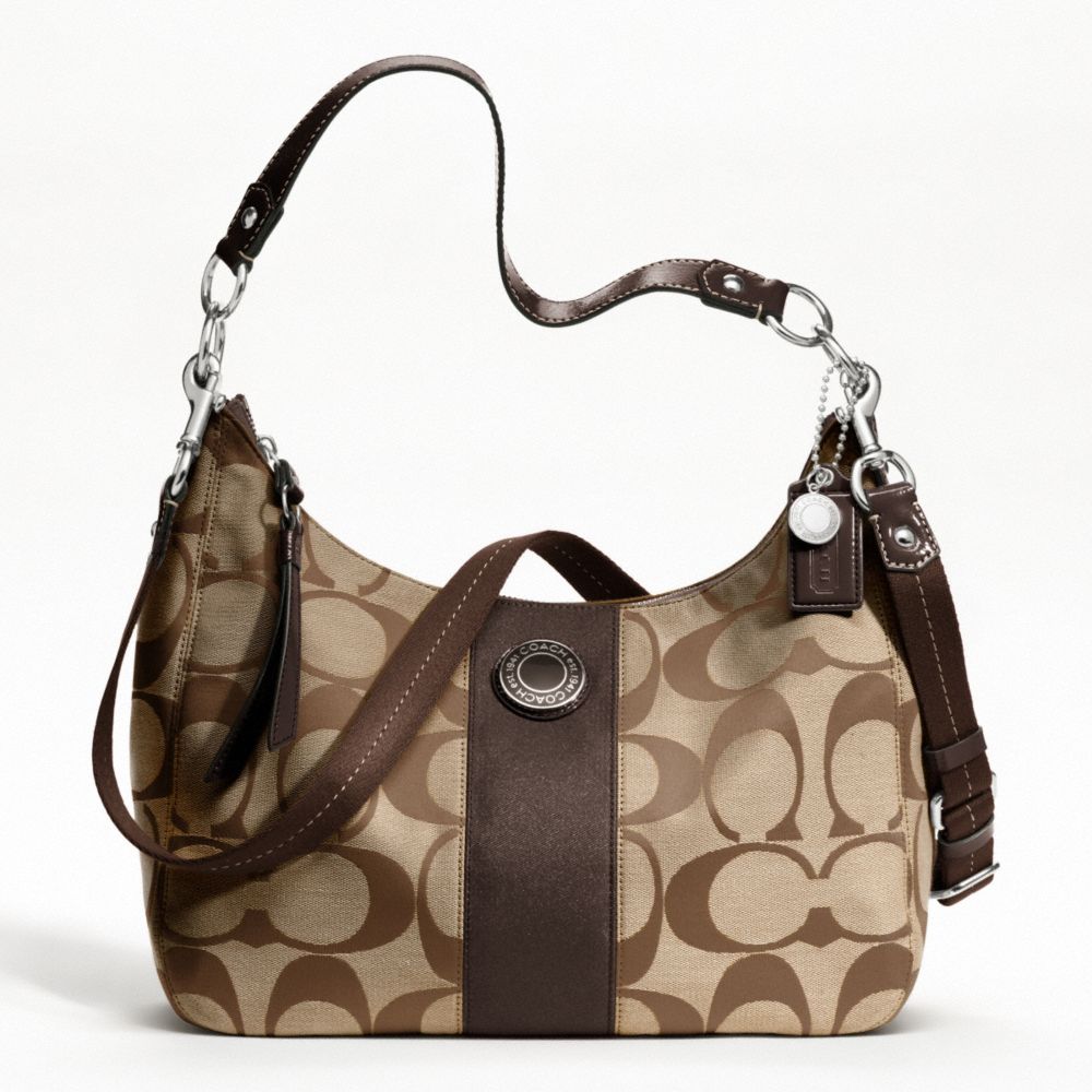 SIGNATURE STRIPE CONVERTIBLE HOBO