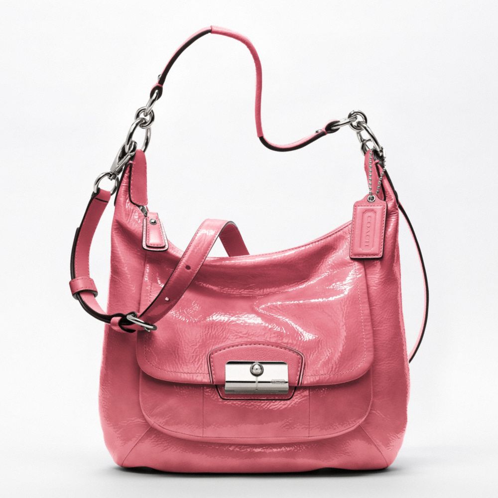 KRISTIN PATENT LEATHER HOBO - COACH f19299 - SILVER/ROSE