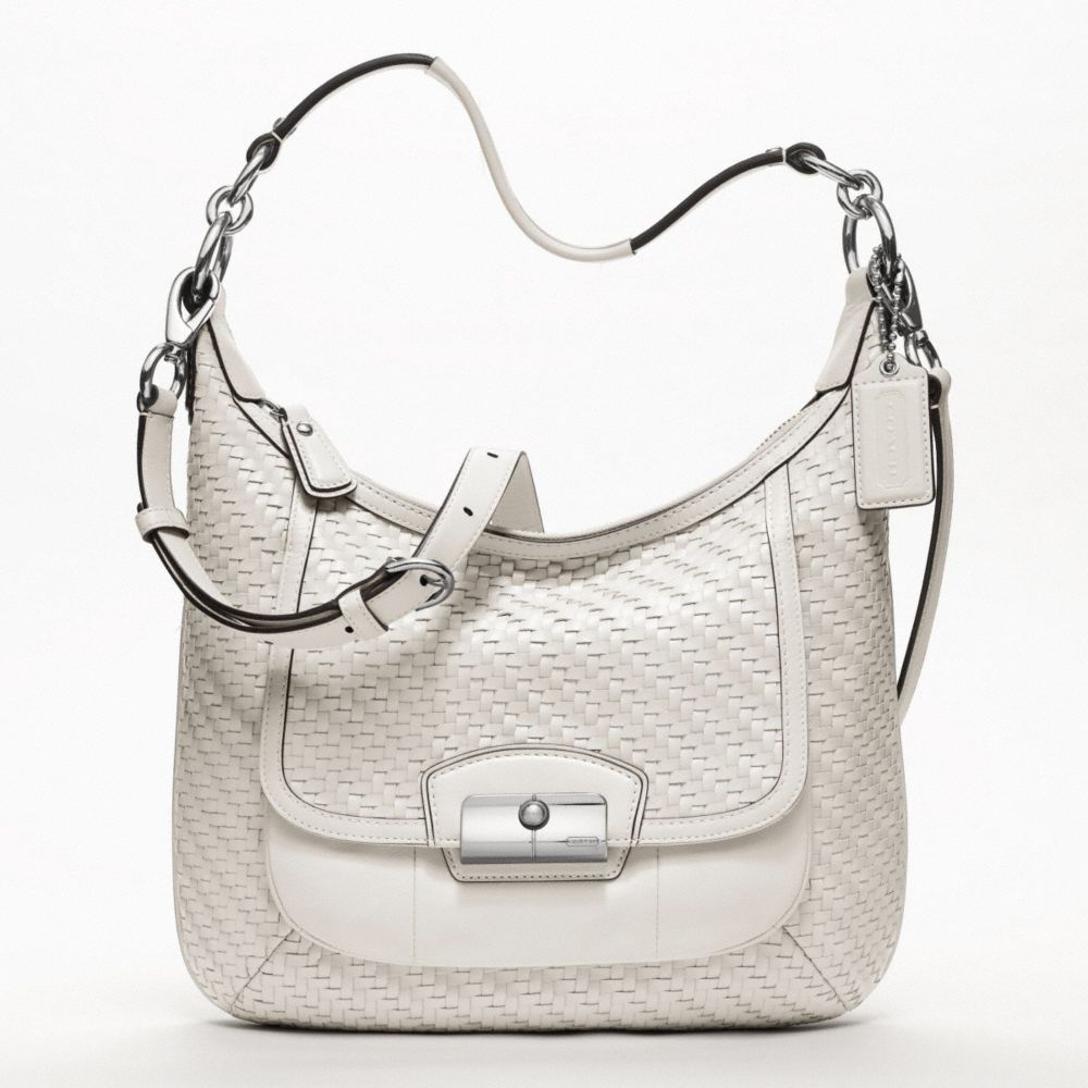 KRISTIN WOVEN LEATHER HOBO - COACH f19314 - 17661