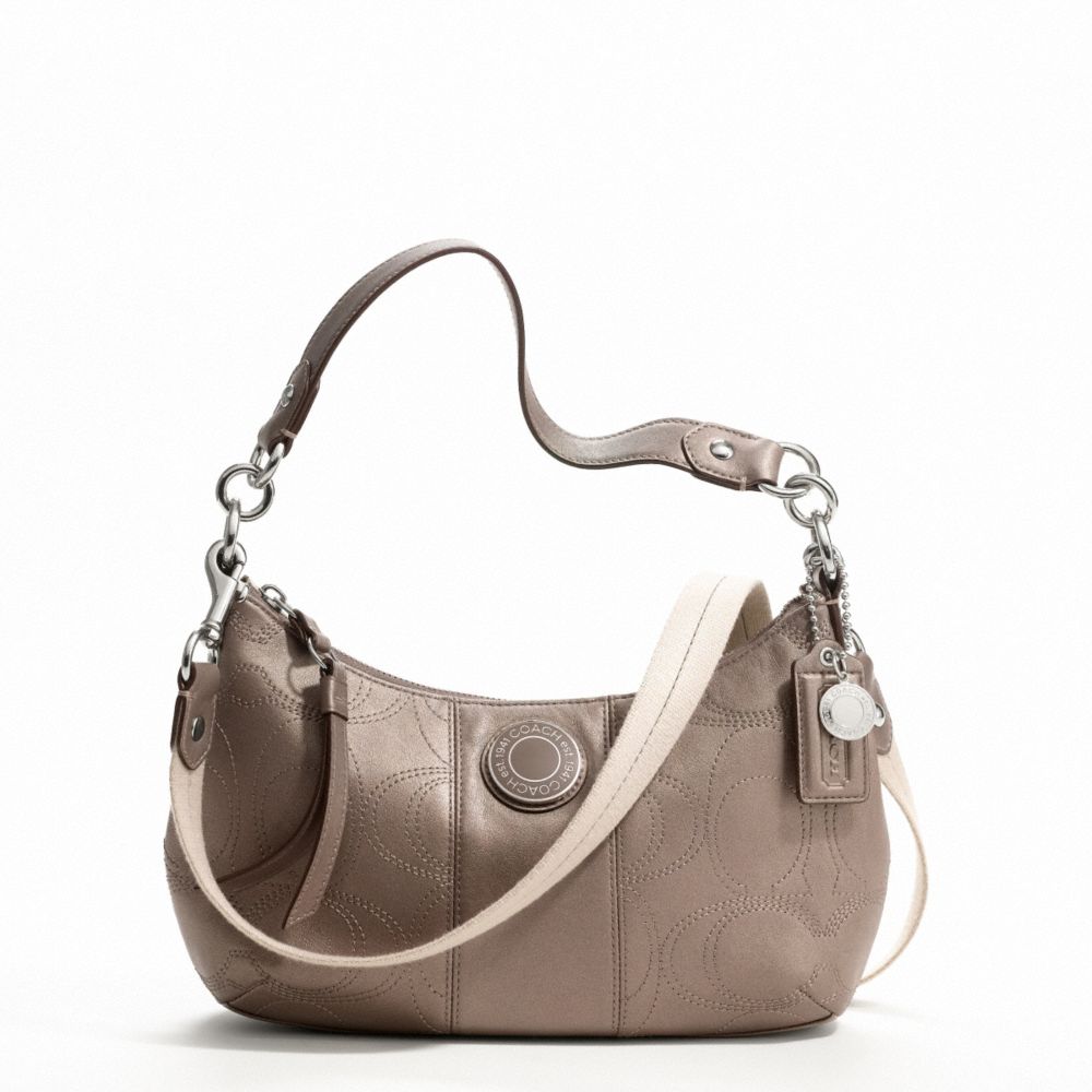 SIGNATURE STRIPE STITCHED METALLIC DEMI CROSSBODY
