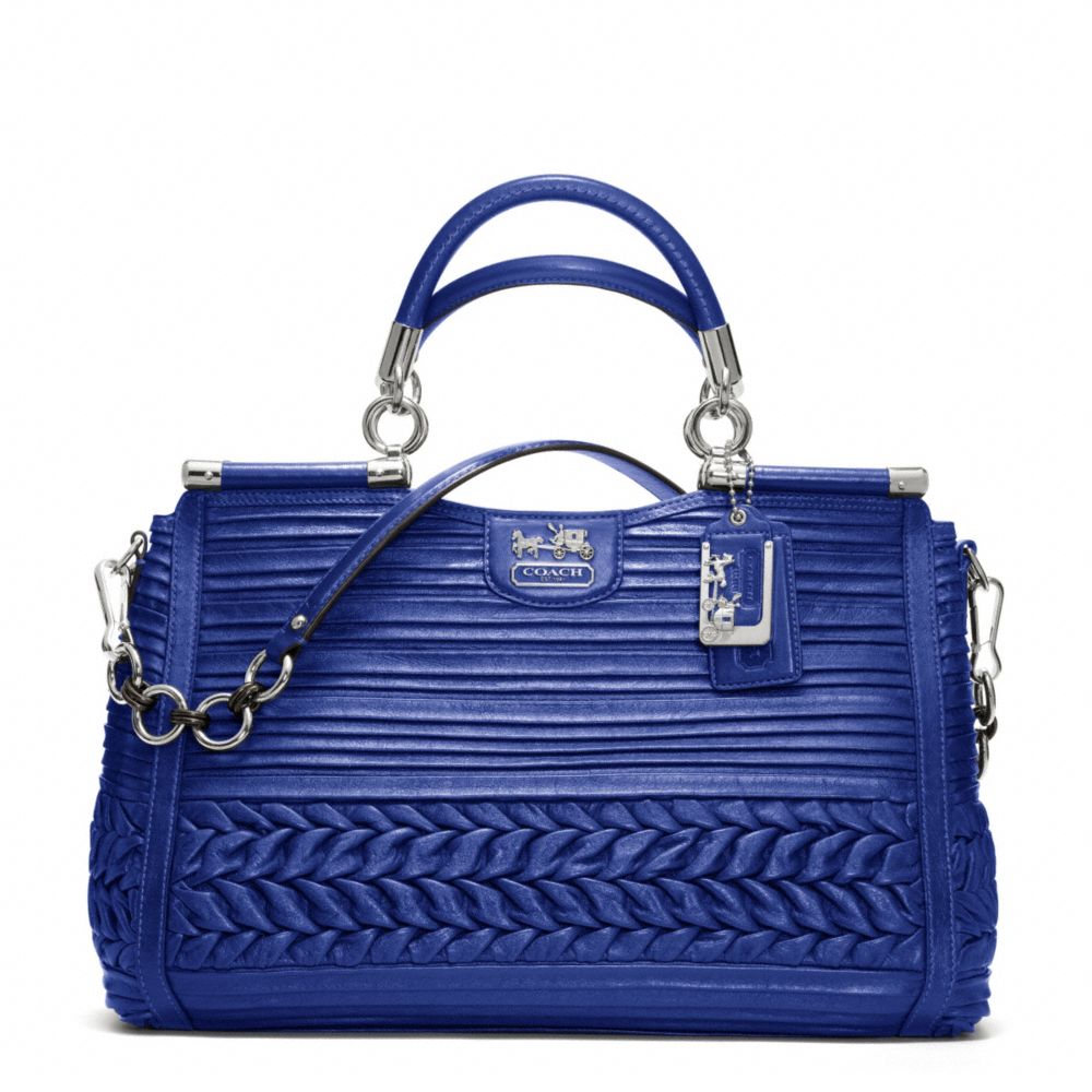 MADISON CAROLINE IN PLEATED GATHERED LEATHER - COACH F19848 - SILVER/ULTRAMARINE