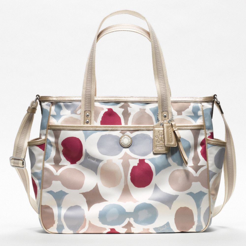 COACH BABY BAG PAINTED SIGNATURE C TOTE - SILVER/MULTICOLOR - F19910