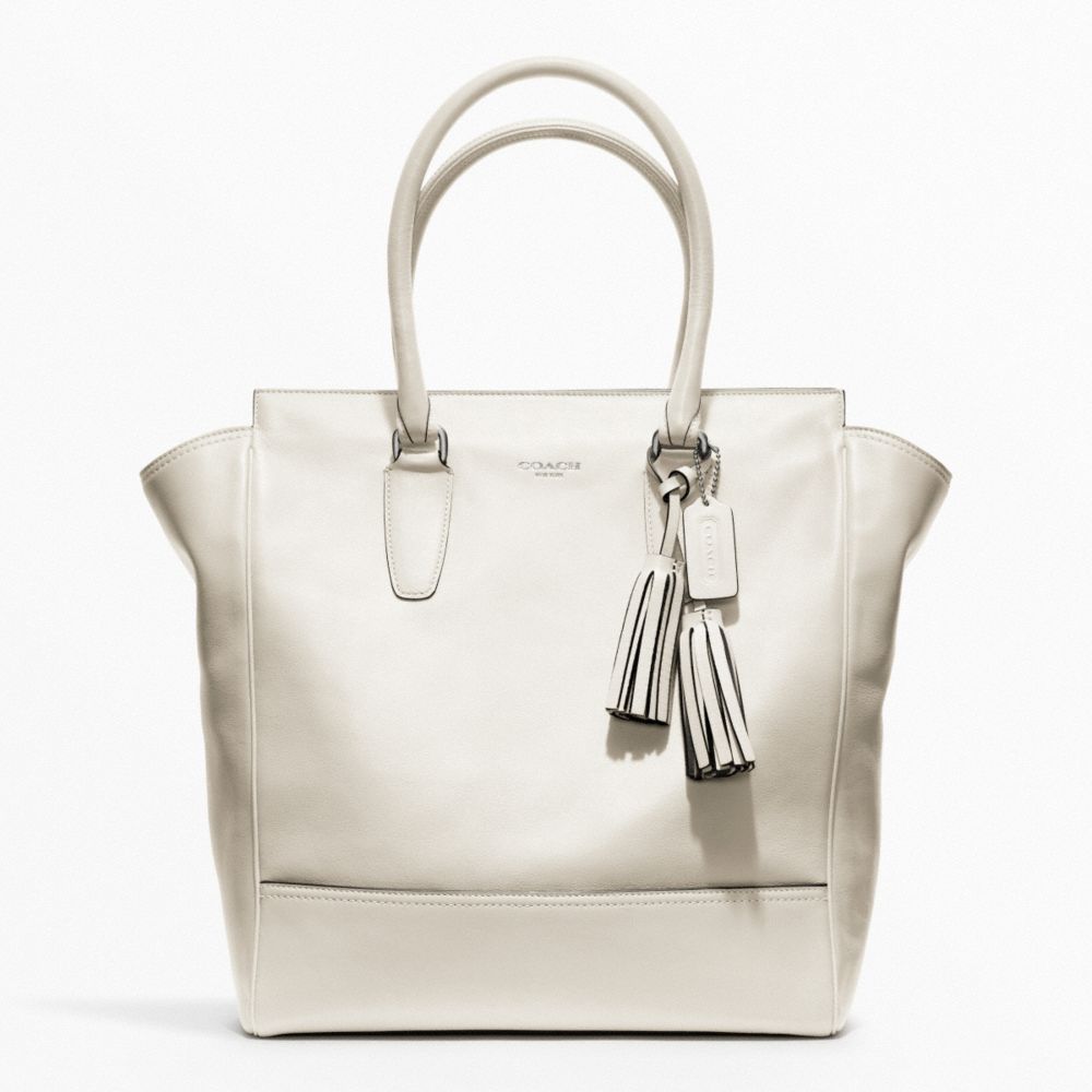 COACH TANNER LEATHER TOTE - SILVER/PARCHMENT - F19924