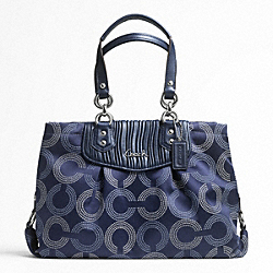 ASHLEY GATHERED DOTTED OP ART CARRYALL