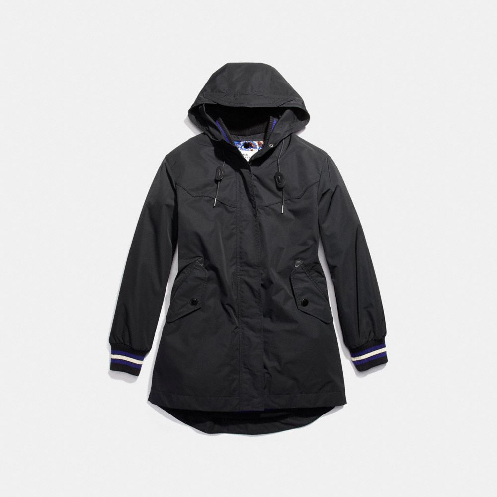 RAINCOAT VARSITY PARKA - COACH f20823 - BLACK