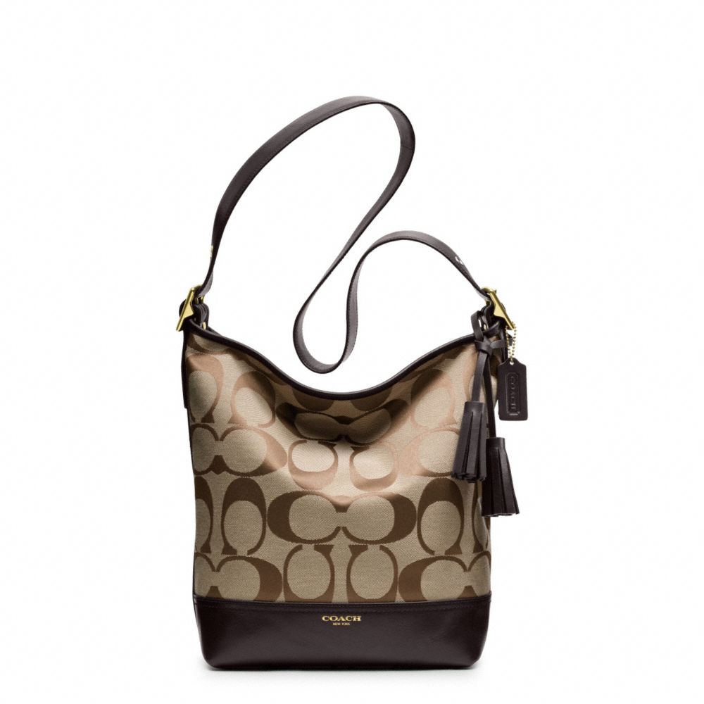 COACH SIGNATURE DUFFLE - BRASS/KHAKI/MAHOGANY - F21149