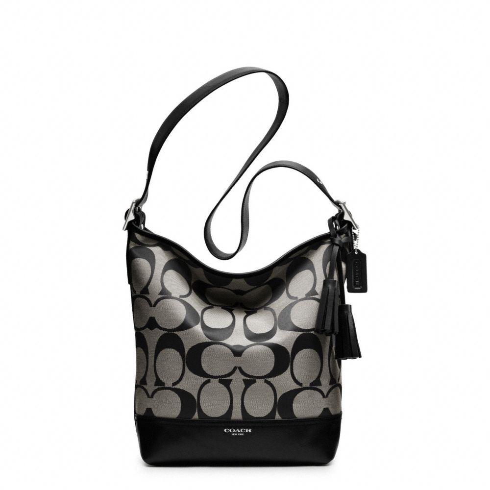 COACH SIGNATURE DUFFLE - SILVER/BLACK/WHITE/BLACK - F21149