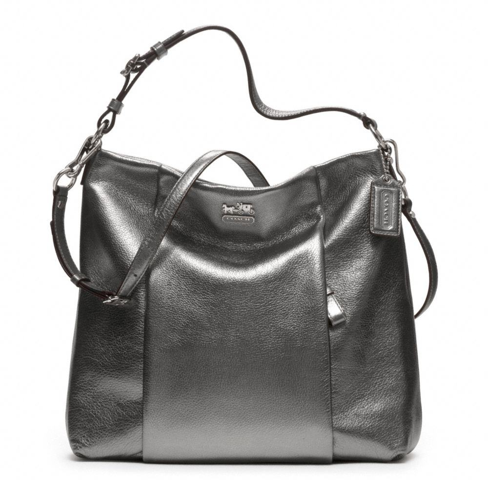 MADISON METALLIC LEATHER ISABELLE SHOULDER BAG - COACH f21245 - SILVER/GUNMETAL