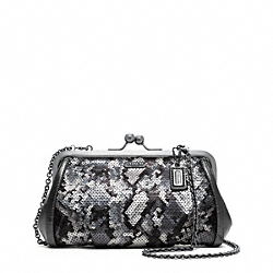 COACH MADISON SEQUIN PYTHON FRAME CLUTCH - ONE COLOR - F21274