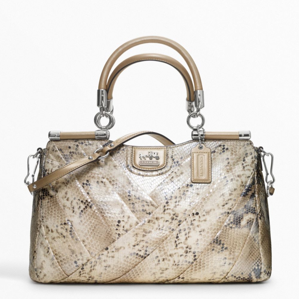 COACH MADISON DIAGONAL PLEATED METALLIC EXOTIC CARRIE - ONE COLOR - F21316