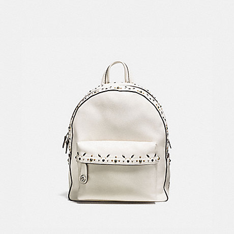 COACH CAMPUS BACKPACK WITH PRAIRIE RIVETS - CHALK/LIGHT ANTIQUE NICKEL - F21354
