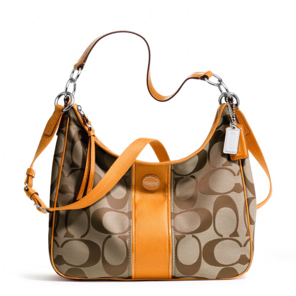 COACH SIGNATURE STRIPE CONVERTIBLE HOBO - ONE COLOR - F21873