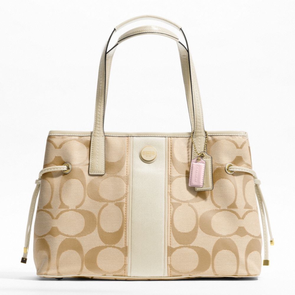 SIGNATURE STRIPE CARRYALL - COACH F21949 - 14801