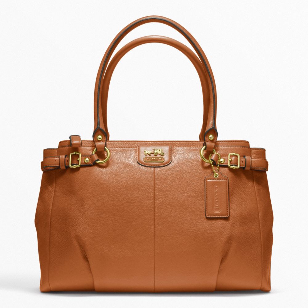 COACH MADISON LEATHER KARA CARRYALL - BRASS/COGNAC - F22262