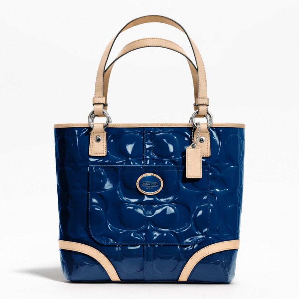 PEYTON EMBOSSED PATENT TOTE a0