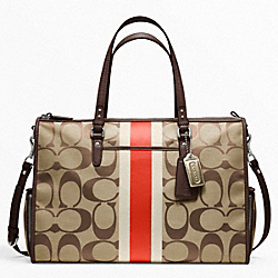 COACH BABY BAG SIGNATURE STRIPE DOUBLE ZIP TOTE - ONE COLOR - F22364