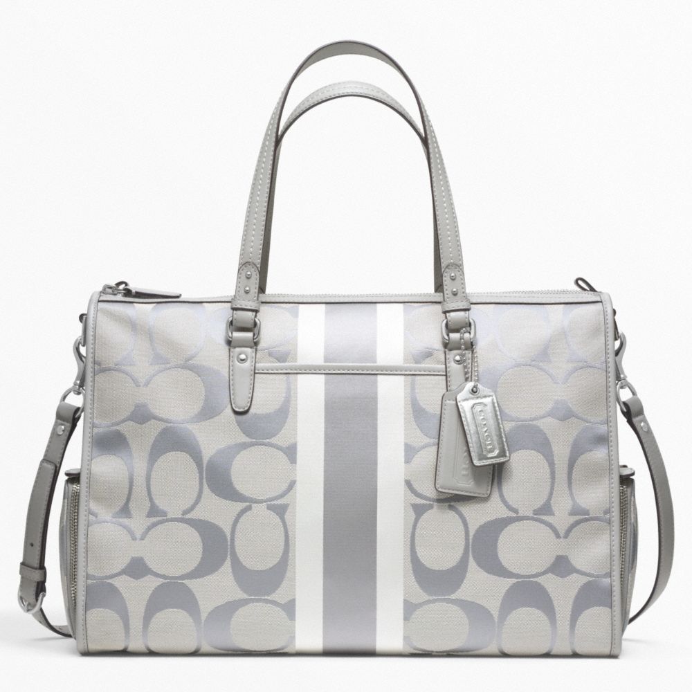 COACH F22364 - Baby Bag Signature Stripe Double Zip Tote - - COACH ...