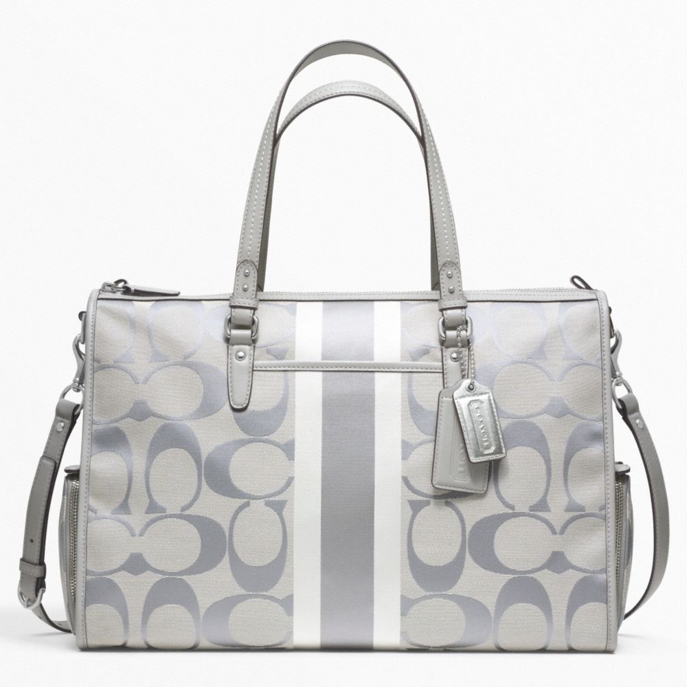 COACH BABY BAG SIGNATURE STRIPE DOUBLE ZIP TOTE - ONE COLOR - F22364