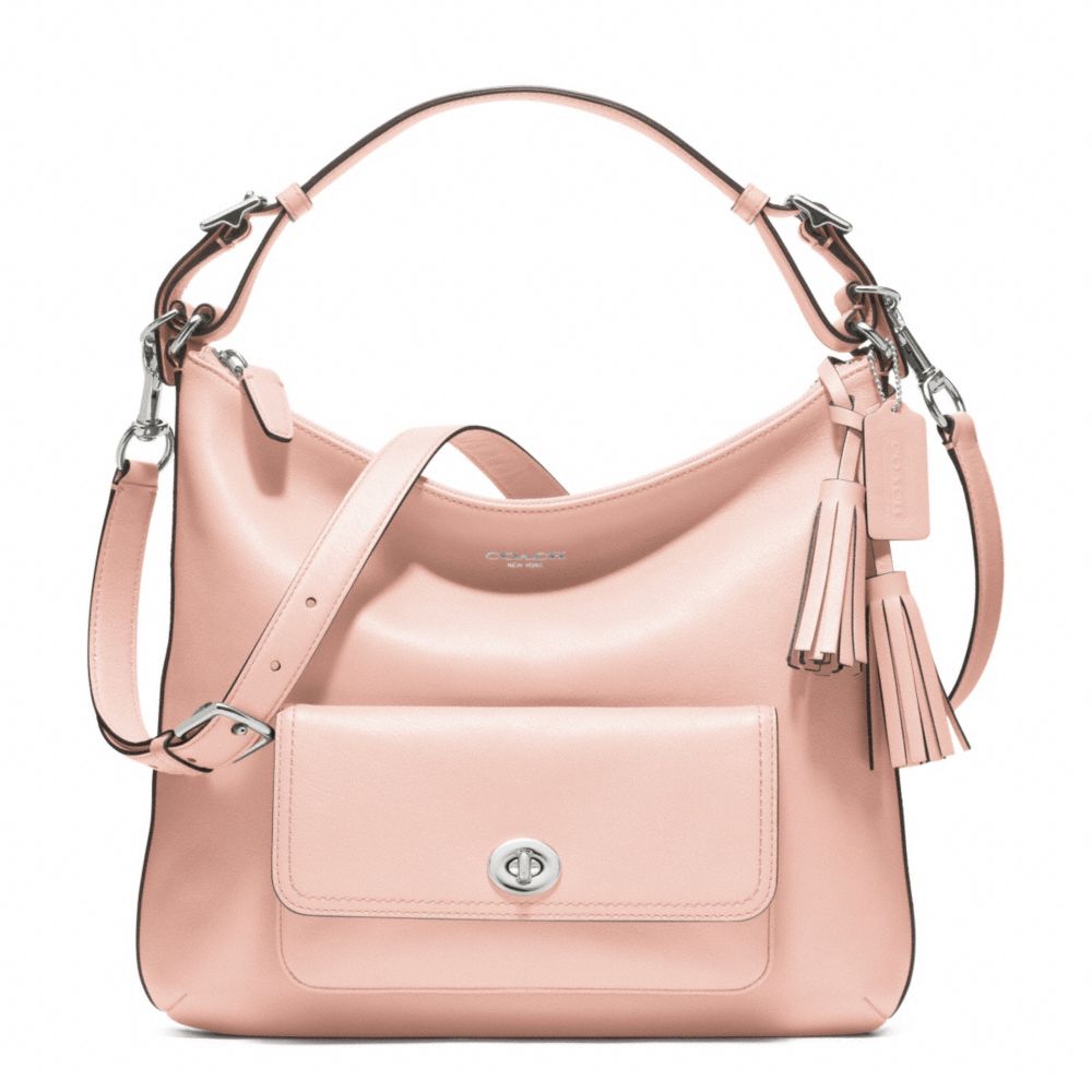 COACH LEATHER COURTENAY HOBO - SILVER/BLUSH - F22381