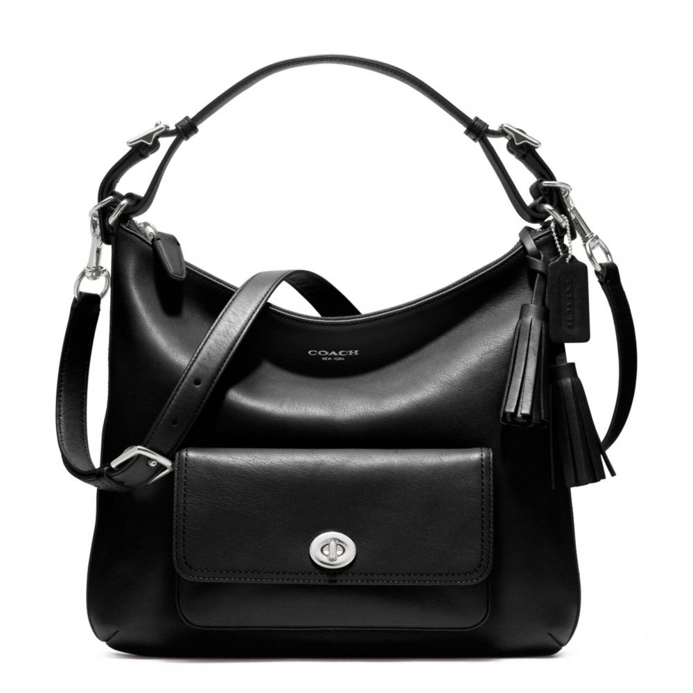 LEATHER COURTENAY HOBO - COACH f22381 - SILVER/BLACK