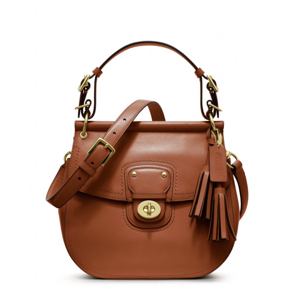 LEATHER WILLIS - COACH F22382 - BRASS/COGNAC