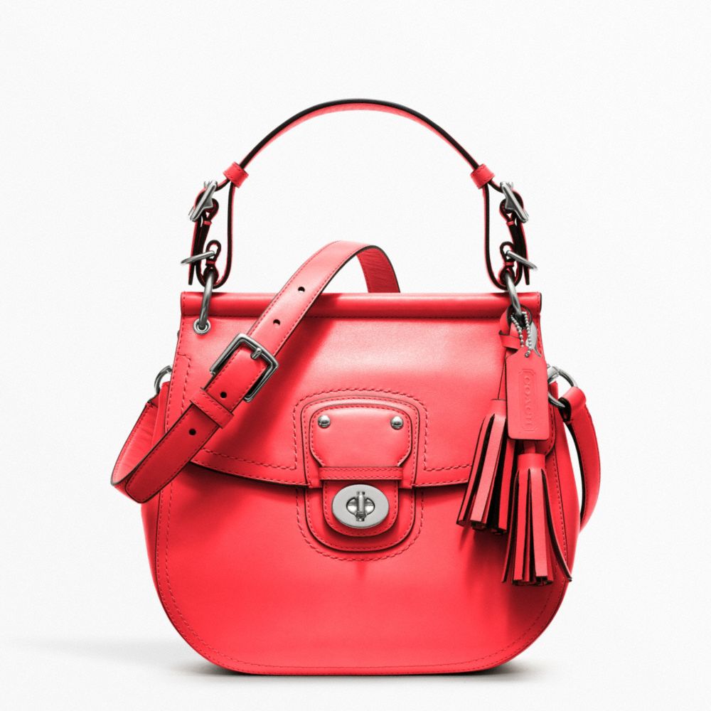 COACH LEATHER WILLIS - SILVER/BRIGHT CORAL - F22382