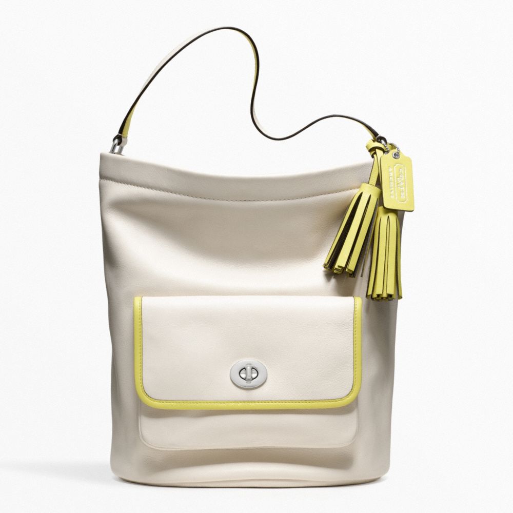 ARCHIVAL 2-TONE LEATHER BUCKET - COACH f22407 - SILVER/PARCHMENT/CITRINE