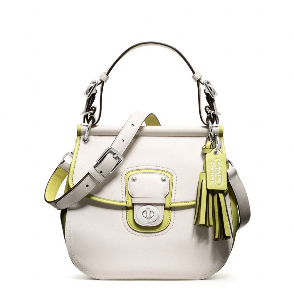 ARCHIVAL TWO TONE LEATHER WILLIS - COACH F22409 - SILVER/PARCHMENT/CITRINE