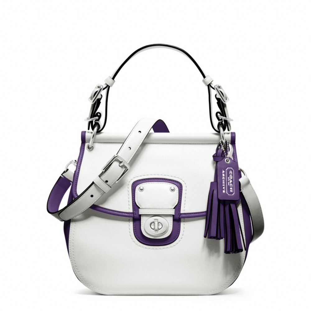 COACH ARCHIVAL TWO TONE LEATHER WILLIS - SILVER/CHALK/MARINE - F22409