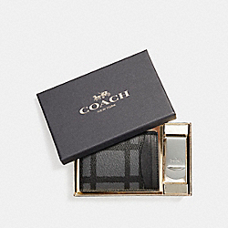 COACH 3-IN-1 CARD CASE WITH WILD PLAID PRINT - GRAPHITE/BLACK PLAID - F22535
