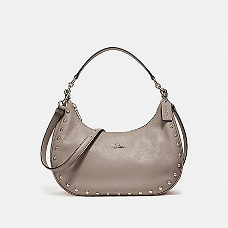 COACH EAST/WEST HARLEY HOBO WITH LACQUER RIVETS - SILVER/FOG - f22548